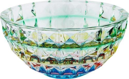 Renklı Kesme Cam Kase 27 X 13 Cm