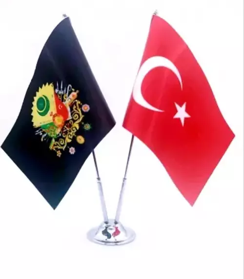 Türkiye - Osmanli Armalı Masa Bayrağı
