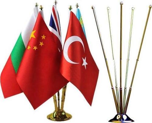Ülke Bayrakları Krom Beşli (5li) Masa Bayrağı
