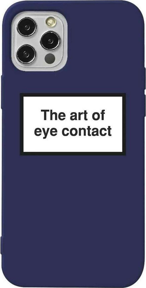 iPhone 13 Pro Lacivert Renkli Silikon Telefon Kılıfı - Eye Contact