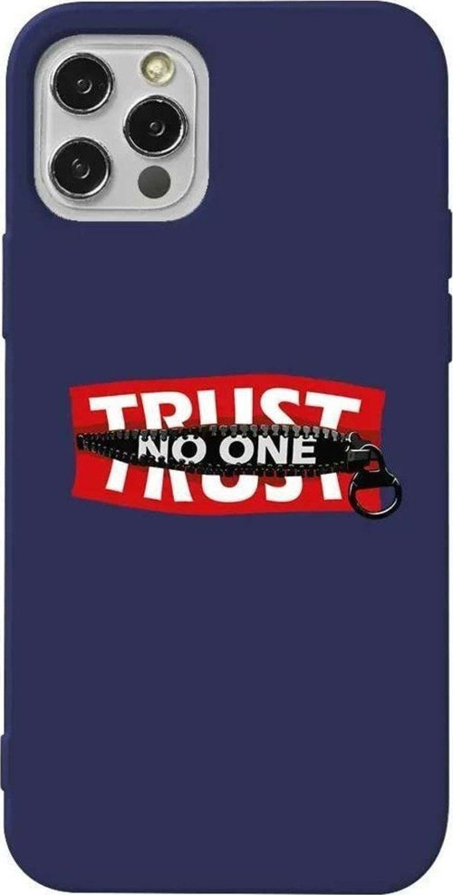 iPhone 13 Pro Lacivert Renkli Silikon Telefon Kılıfı - Trust No One