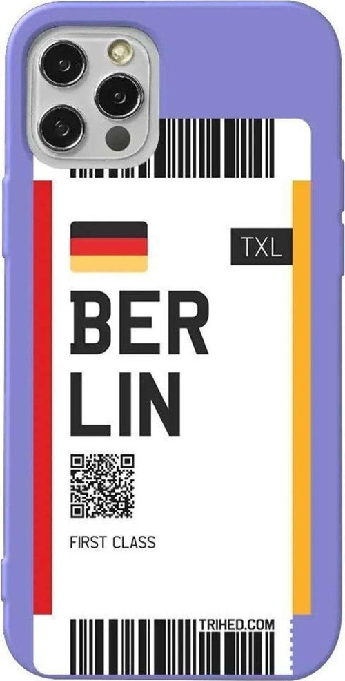 iPhone 13 Pro Lila Renkli Silikon Telefon Kılıfı - Berlin Bileti