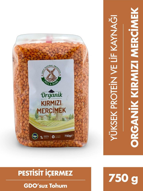 Organik Kırmızı Mercimek 750 gr