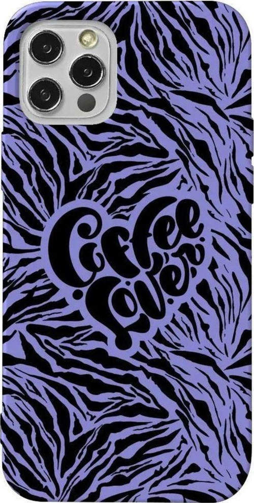iPhone 13 Pro Lila Renkli Silikon Telefon Kılıfı - Coffee Lover