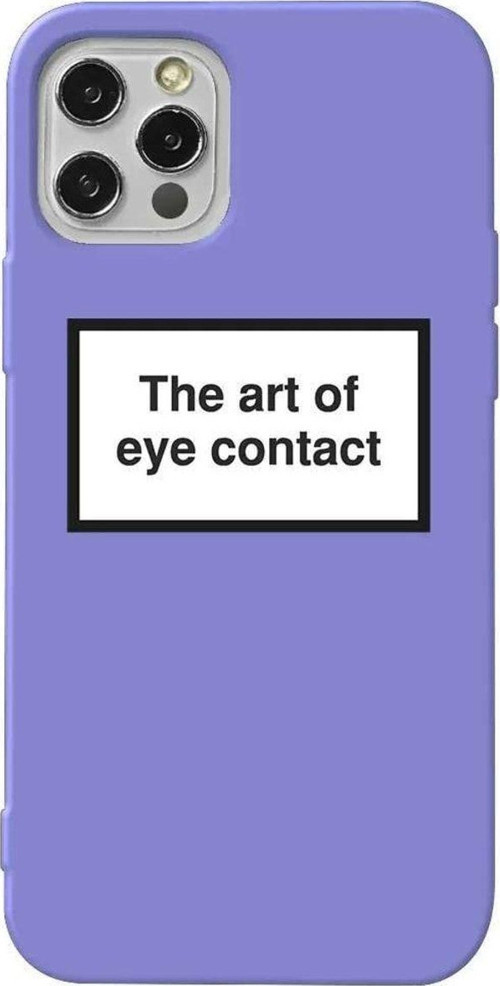 iPhone 13 Pro Lila Renkli Silikon Telefon Kılıfı - Eye Contact