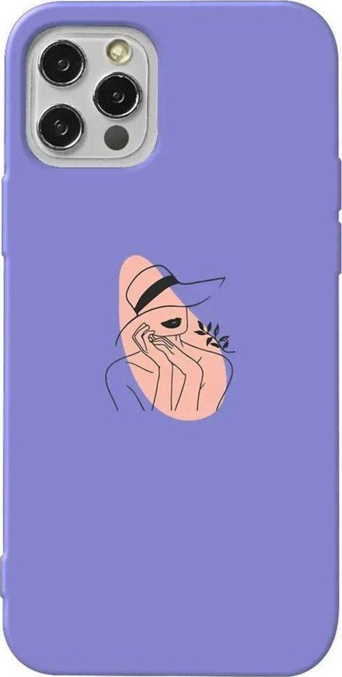 iPhone 13 Pro Lila Renkli Silikon Telefon Kılıfı - Smile