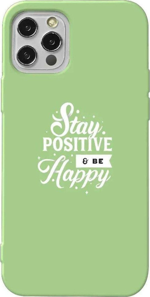 İphone 13 Pro Max Açik Yesil Renkli Silikon Telefon Kılıfı - Stay Positive