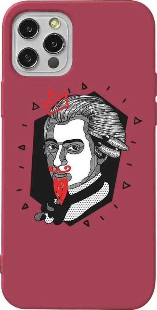 İphone 13 Pro Max Bordo Renkli Silikon Telefon Kılıfı - Amadeus Mozart