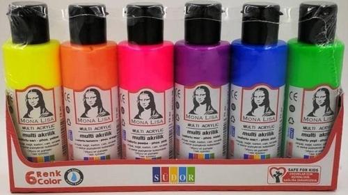 AKRILIK BOYA MULTI 70ML FOSFORLU 6LI SD1006F