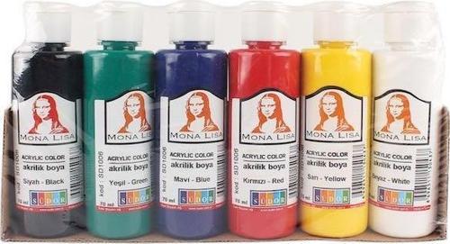 AKRILIK BOYA MONALISA 6X70 ML SISE SD1006