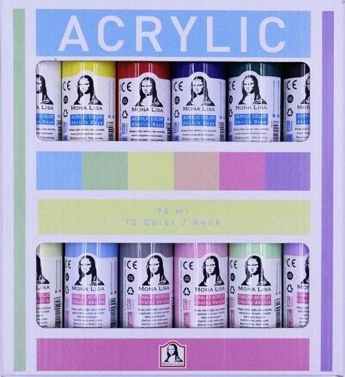 AKRILIK BOYA MONALISA 12x70ML SET CHALK NORMAL SD150-X15