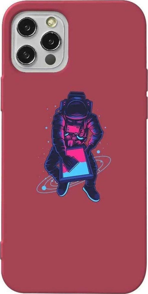 İphone 13 Pro Max Bordo Renkli Silikon Telefon Kılıfı - Mavi Dunya