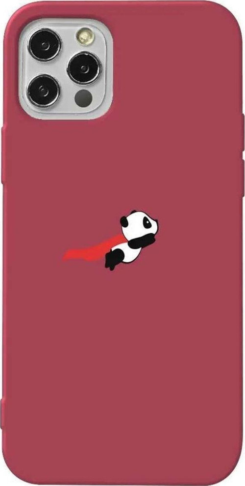İphone 13 Pro Max Bordo Renkli Silikon Telefon Kılıfı - Uçan Panda