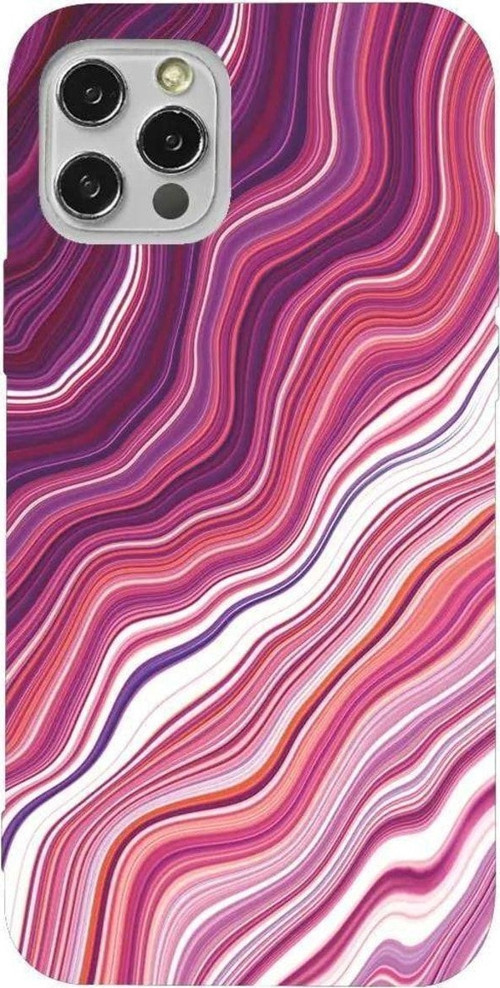 İphone 13 Pro Max Bordo Renkli Silikon Telefon Kılıfı - Pink