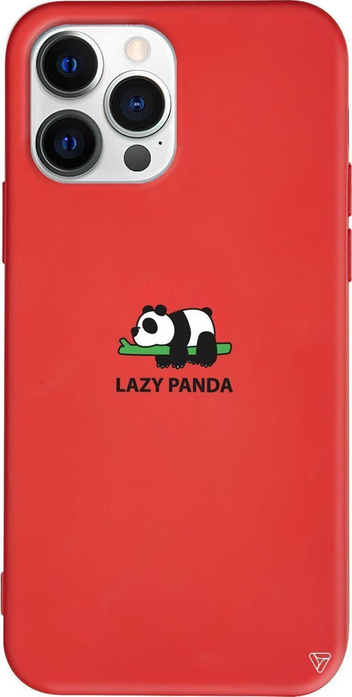 İphone 13 Pro Max Kirmizi Renkli Silikon Telefon Kılıfı - Lazy Panda