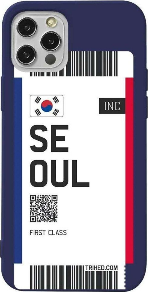 İphone 13 Pro Max Lacivert Renkli Silikon Telefon Kılıfı - Seoul Bileti