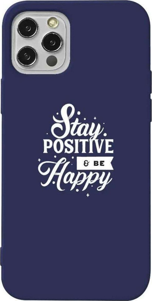 İphone 13 Pro Max Lacivert Renkli Silikon Telefon Kılıfı - Stay Positive