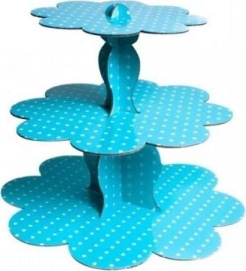 MYEBI KARTON CUPCAKE STANDI MAVİ PUANTİYE