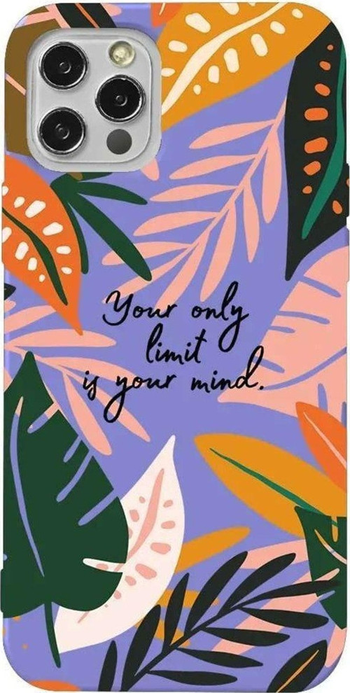 İphone 13 Pro Max Lila Renkli Silikon Telefon Kılıfı - Limit Is Your Mind
