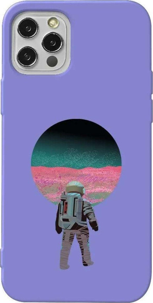 İphone 13 Pro Max Lila Renkli Silikon Telefon Kılıfı - Evden Uzakta