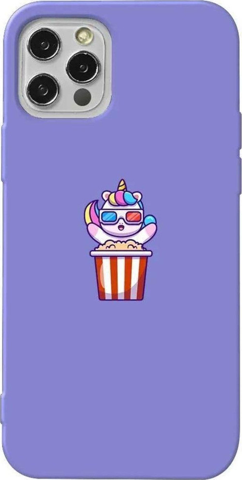 İphone 13 Pro Max Lila Renkli Silikon Telefon Kılıfı - Moviecorn