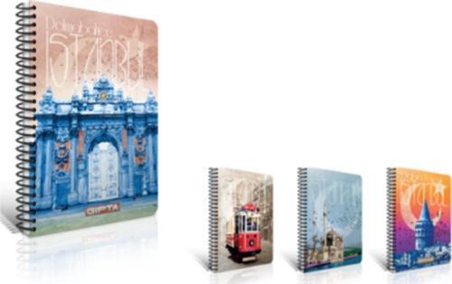 Spiralli Defter Istanbul Karton Kapak Çizgili 80 Yp A4