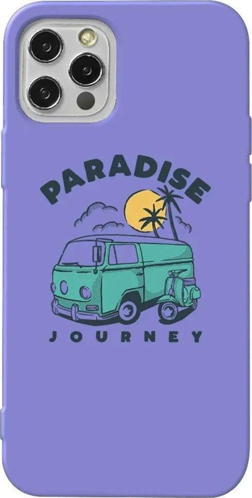 İphone 13 Pro Max Lila Renkli Silikon Telefon Kılıfı - Paradise