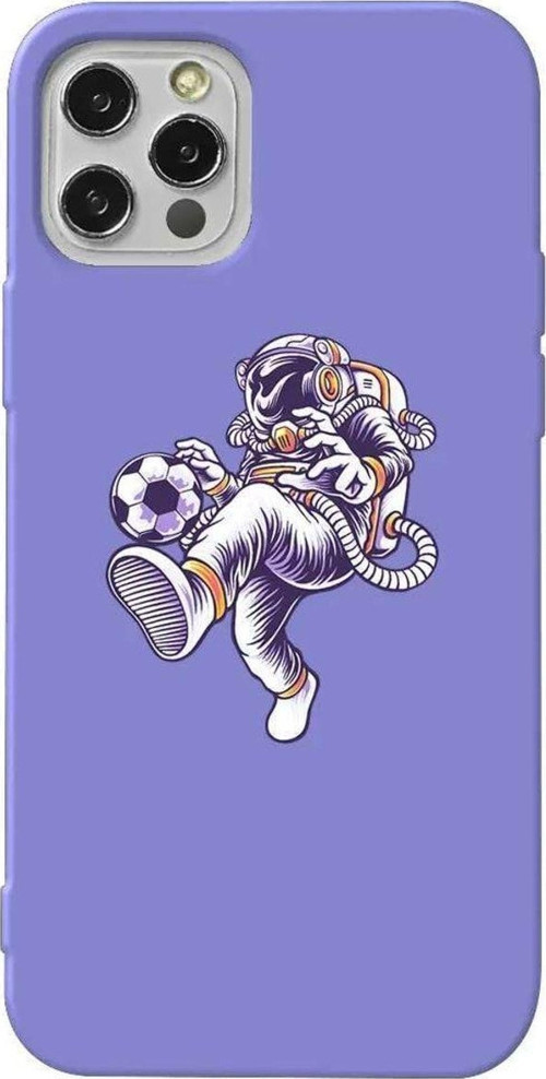 İphone 13 Pro Max Lila Renkli Silikon Telefon Kılıfı - Uzayda Rovasata
