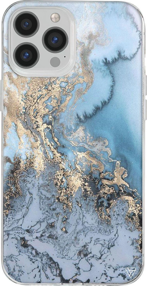 İphone 13 Pro Max Seffaf Telefon Kılıfı - Gold And Cyan