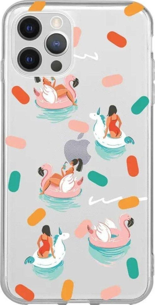 İphone 13 Pro Max Seffaf Telefon Kılıfı - Pool Chill