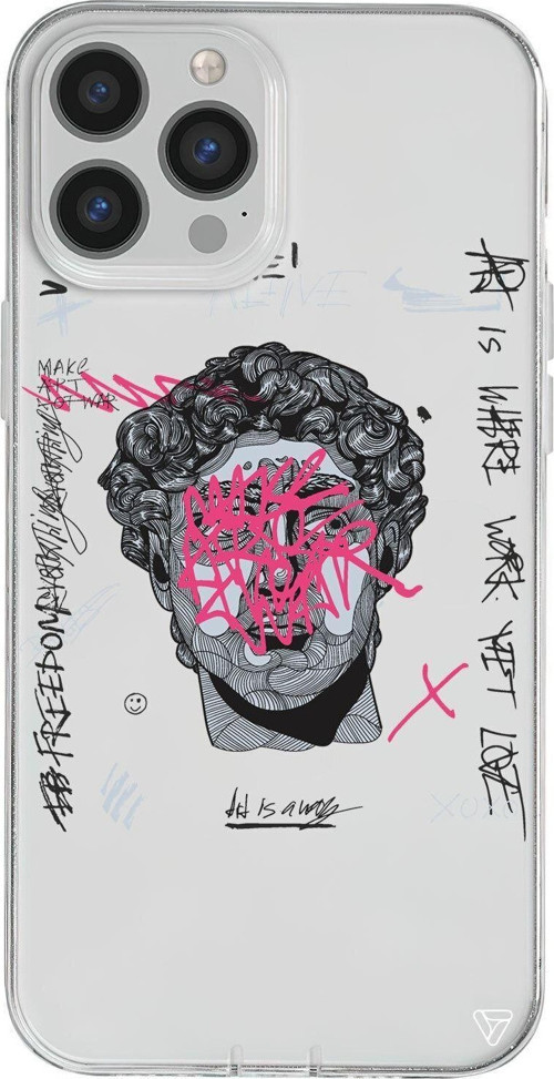 İphone 13 Pro Max Seffaf Telefon Kılıfı - Punk David