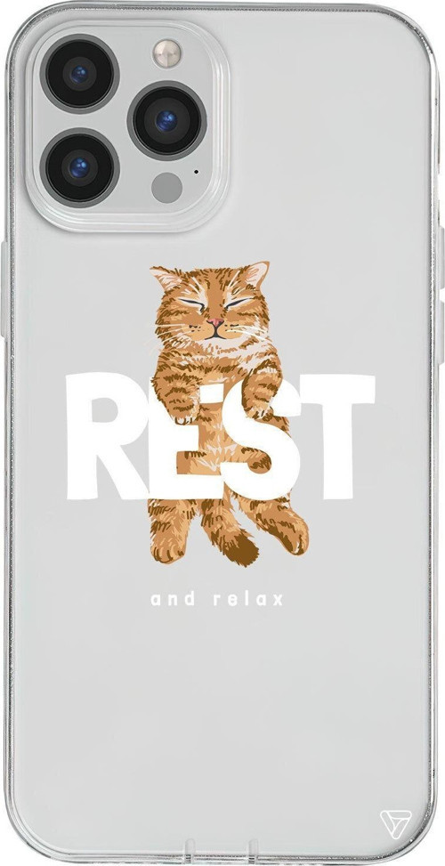 İphone 13 Pro Max Seffaf Telefon Kılıfı - Rest Kedi
