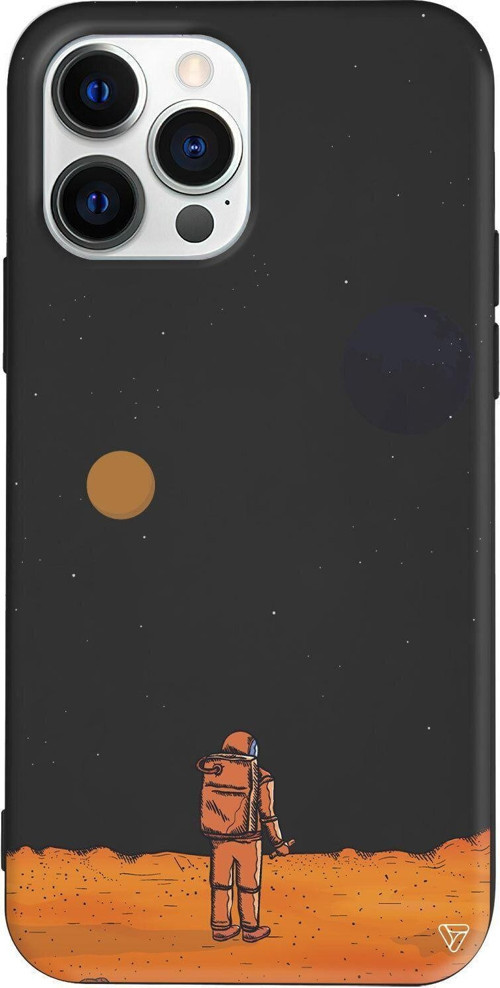 İphone 13 Pro Max Siyah Renkli Silikon Mars Telefon Kılıfı