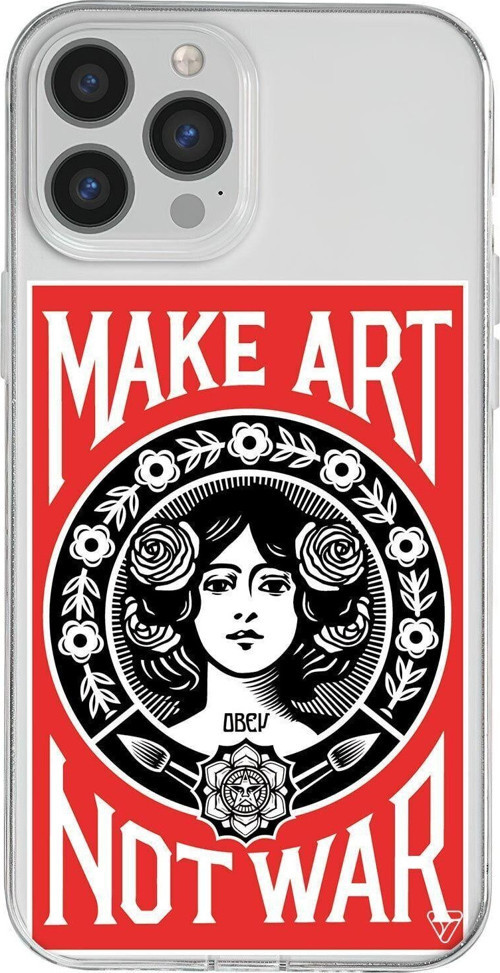 İphone 13 Pro Max Seffaf Telefon Kılıfı - Obey Make Love