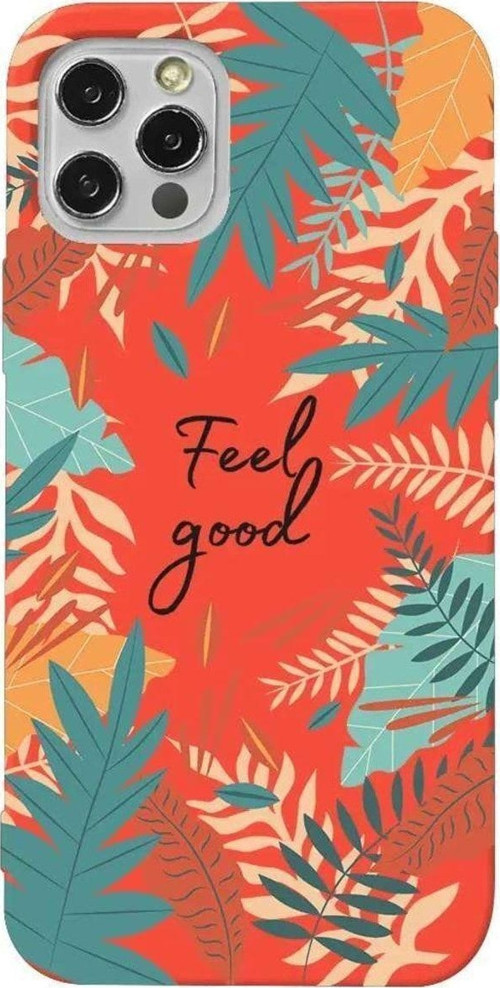 İphone 13 Pro Max Turuncu Renkli Silikon Telefon Kılıfı - Feel Good