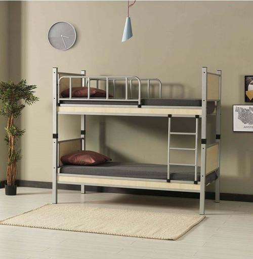 Yurt Genç Çocuk Odası Metal Ahşap Ranza Ve Karyola 90X200 Gri