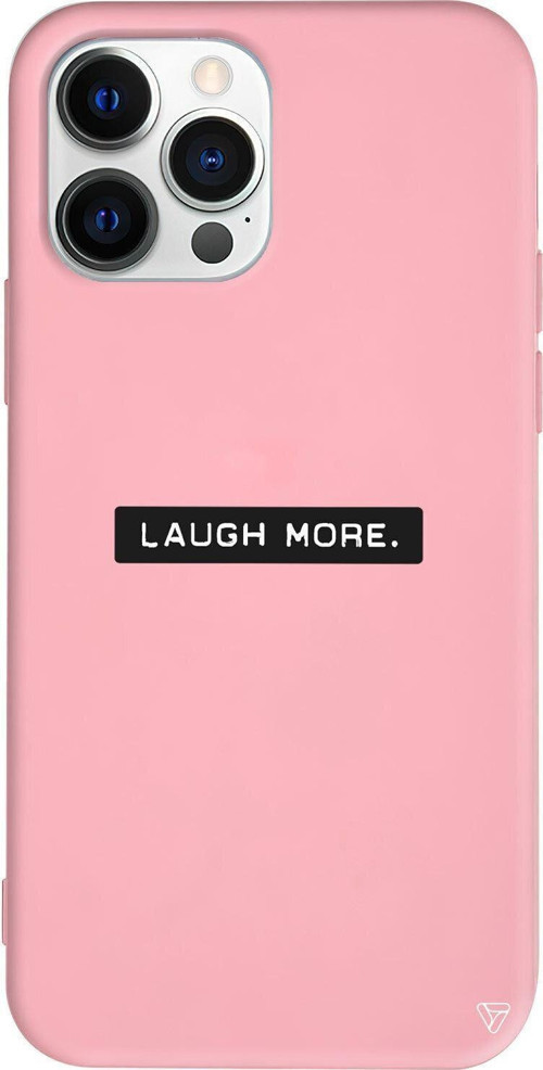 iPhone 13 Pro Pembe Renkli Silikon Laugh More Telefon Kılıfı