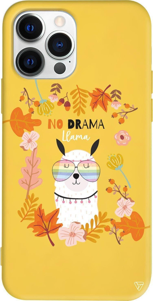 iPhone 13 Pro Sari Renkli Silikon Telefon Kılıfı - No Drama Lama