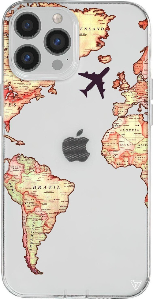 iPhone 13 Pro Seffaf Telefon Kılıfı - Harita Tasarimli