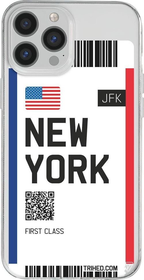 iPhone 13 Pro Seffaf Telefon Kılıfı - New York Bileti