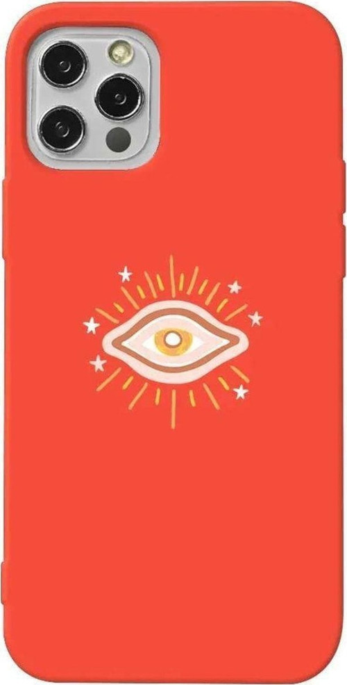 iPhone 13 Pro Turuncu Renkli Silikon Telefon Kılıfı - One Eye 2