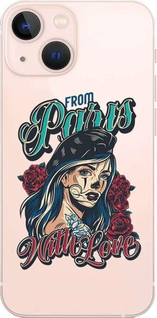 iPhone 13 Seffaf Telefon Kılıfı - Paris Girl