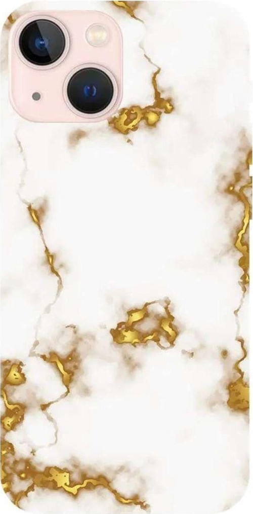 iPhone 13 Seffaf Telefon Kılıfı - Gold Catlak