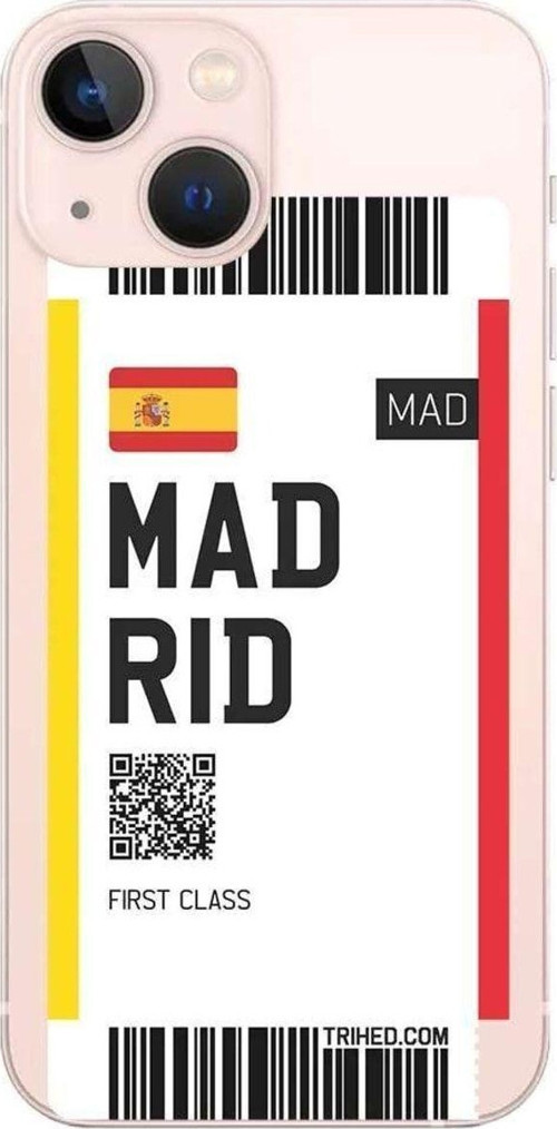 iPhone 13 Seffaf Telefon Kılıfı - Madrid Bileti