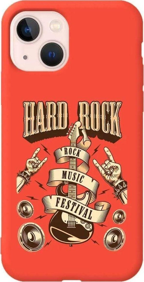 iPhone 13 Turuncu Renkli Silikon Telefon Kılıfı - Hard Rock
