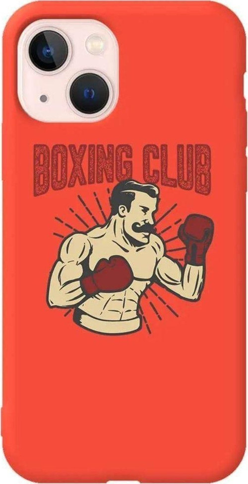 iPhone 13 Turuncu Renkli Silikon Telefon Kılıfı - Boxing Club