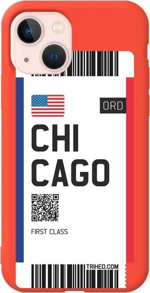 iPhone 13 Turuncu Renkli Silikon Telefon Kılıfı - Chicago Bileti