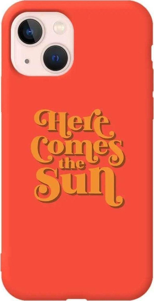 iPhone 13 Turuncu Renkli Silikon Telefon Kılıfı - Comes The Sun