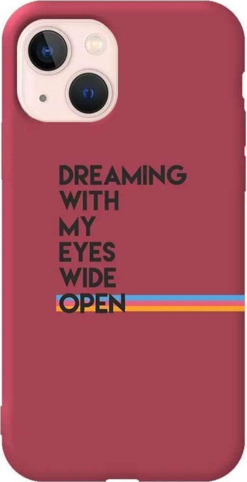 İphone 14 Bordo Renkli Silikon Telefon Kılıfı - Dreaming