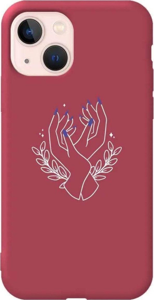 İphone 14 Bordo Renkli Silikon Telefon Kılıfı - Eller 2